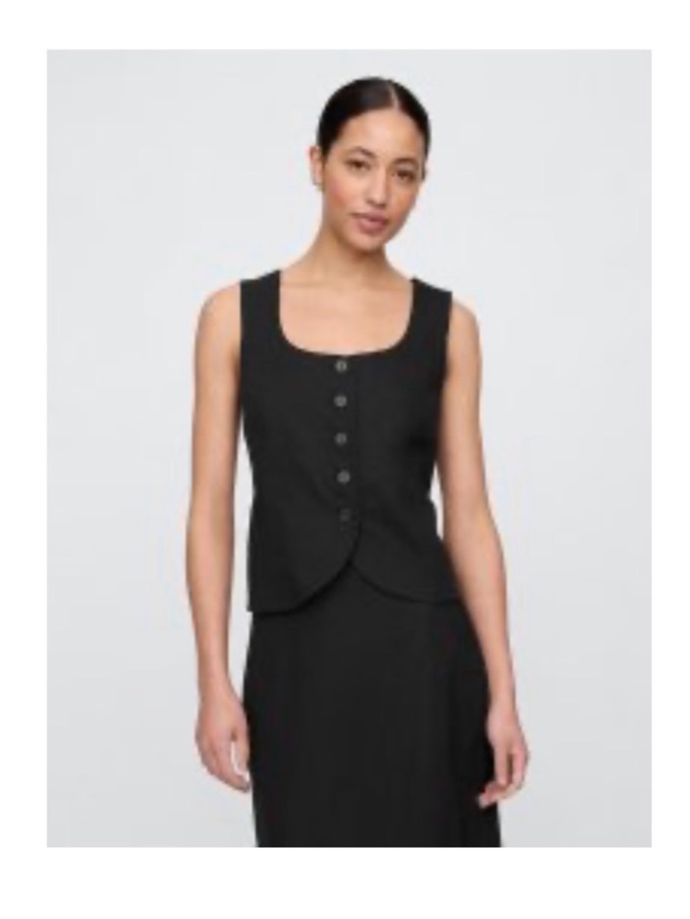 GAP Black Button-Front Women’s Vest